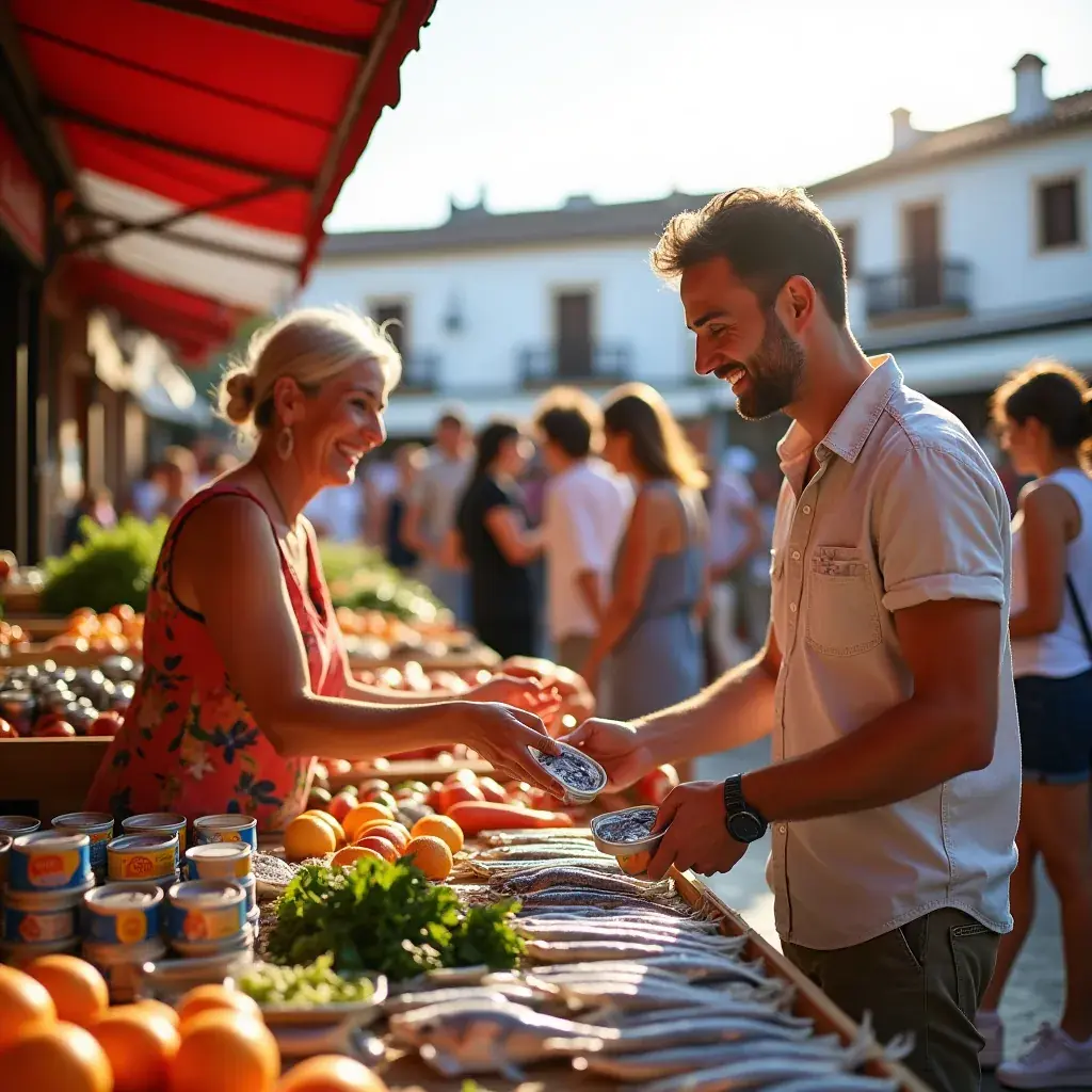 Vista del océano con pescadores en busca de sardinas sostenibles.